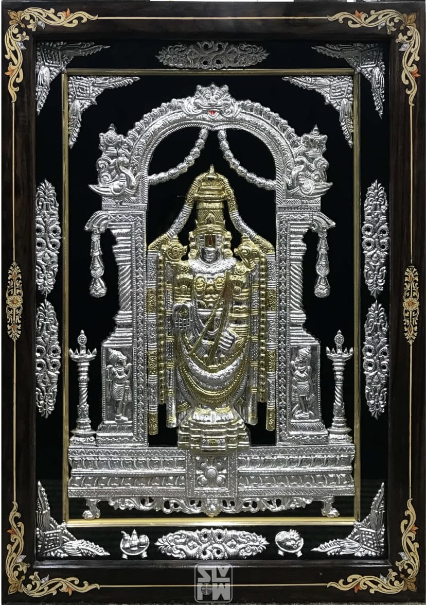 Balaji Silver With Gold Plating 22"x30"
