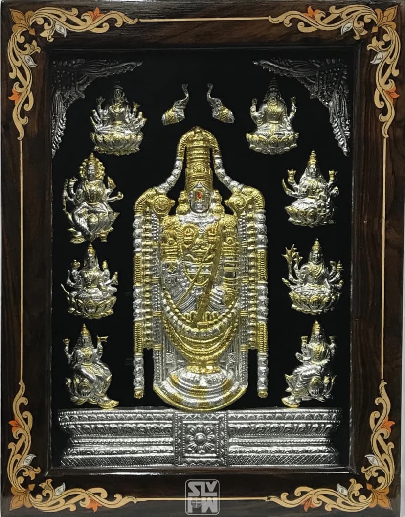Balaji Silver With Gold Plating 15"x19"
